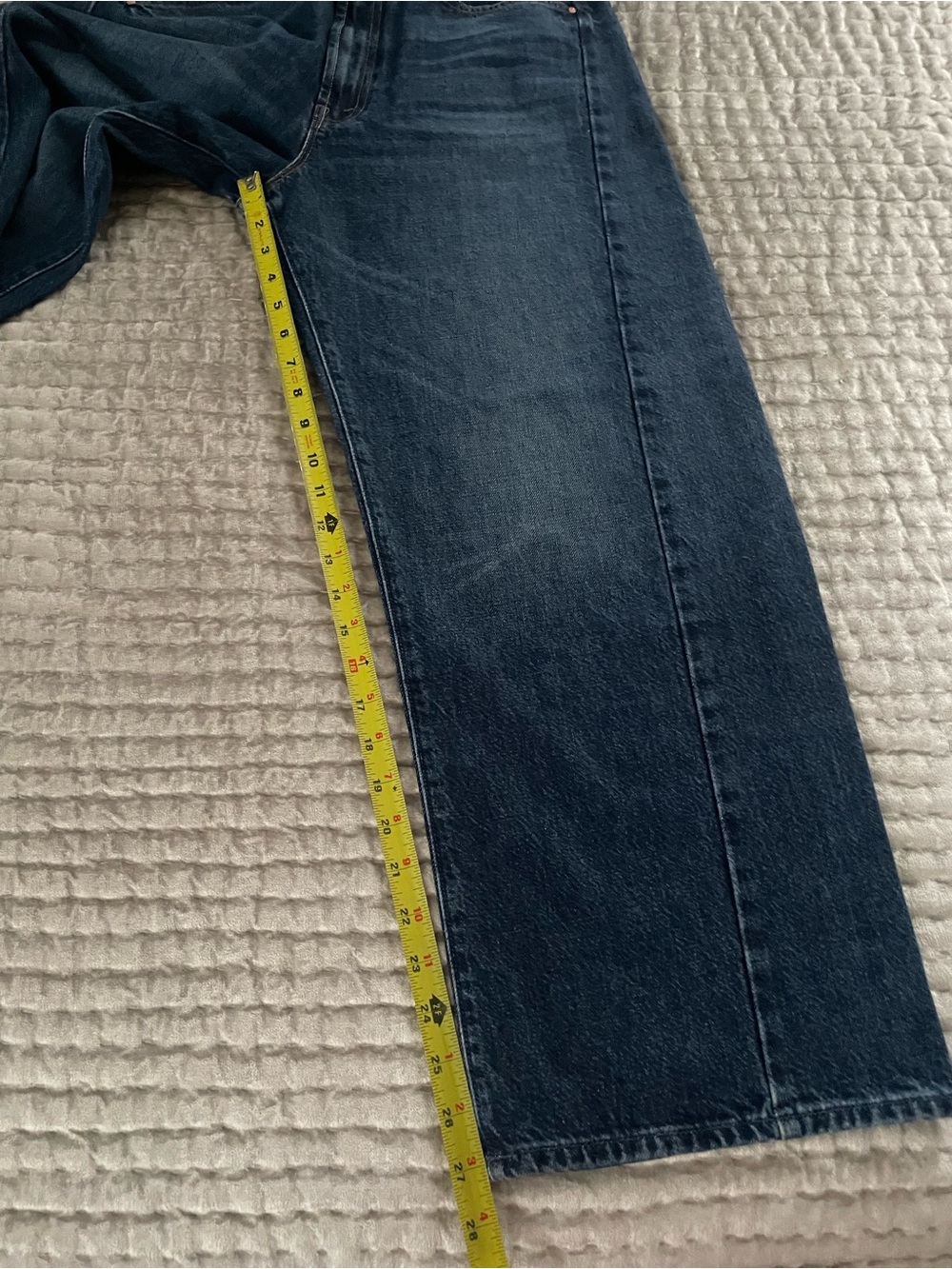MOTHER High Rise Wide Leg Jeans in Classic Blue Denim - Picture 13 of 14